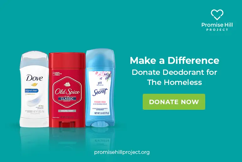 Deodorant donation drive for homeless people in Dallas