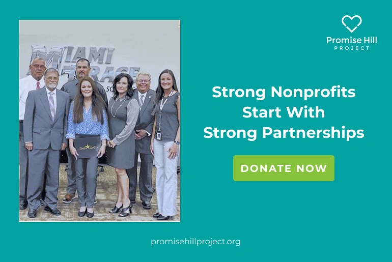 Nonprofit team working with professionals