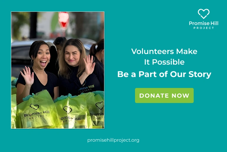 Volunteers supporting Promise Hill Project programs during National Volunteer Week